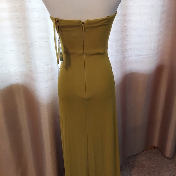 NWT! Elegant Olive Green Strapless Evening Gown. Wedding. Prom. Special Size S - Picture 5 of 13